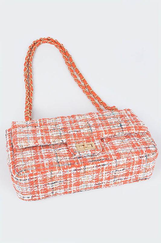 Chic on Repeat Quilted Tweed Convertible Shoulder Bag