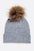 Large Natural Fur Pom Soft Beanie