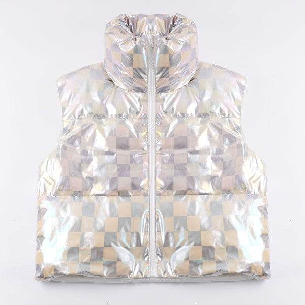 Metallic puffer vest