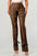 Athina PU Brown Cargo Pants