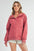 Aemi+Co Half Zip Raglan Sleeve Hoodie with Kangaroo Pocket