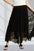 ADORA Elastic Waist Raw Hem Lace Maxi Skirt