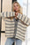 ADORA Horizontally Striped Button Up Cardigan