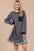 Ces Femme Striped Patchwork Round Neck Terry Sweatshirt Dress