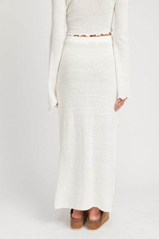 HIGH WAIST MAXI SKIRT WITH SLIT