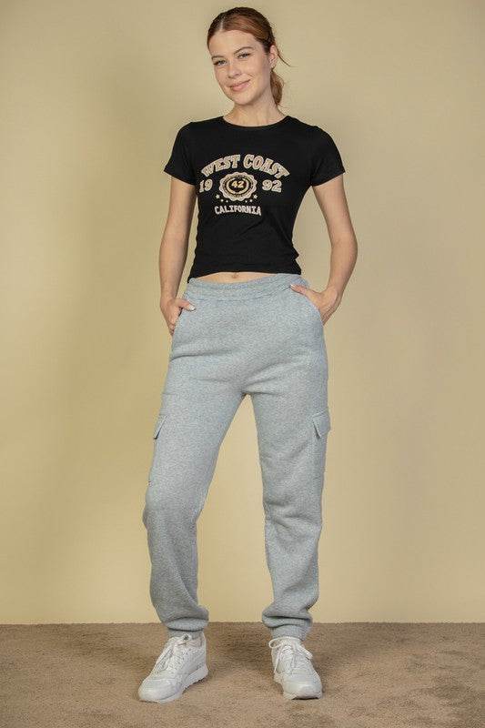 Side Pocket Drawstring Waist Sweatpants
