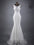 Lace slim and thin double shoulder tail wedding dress