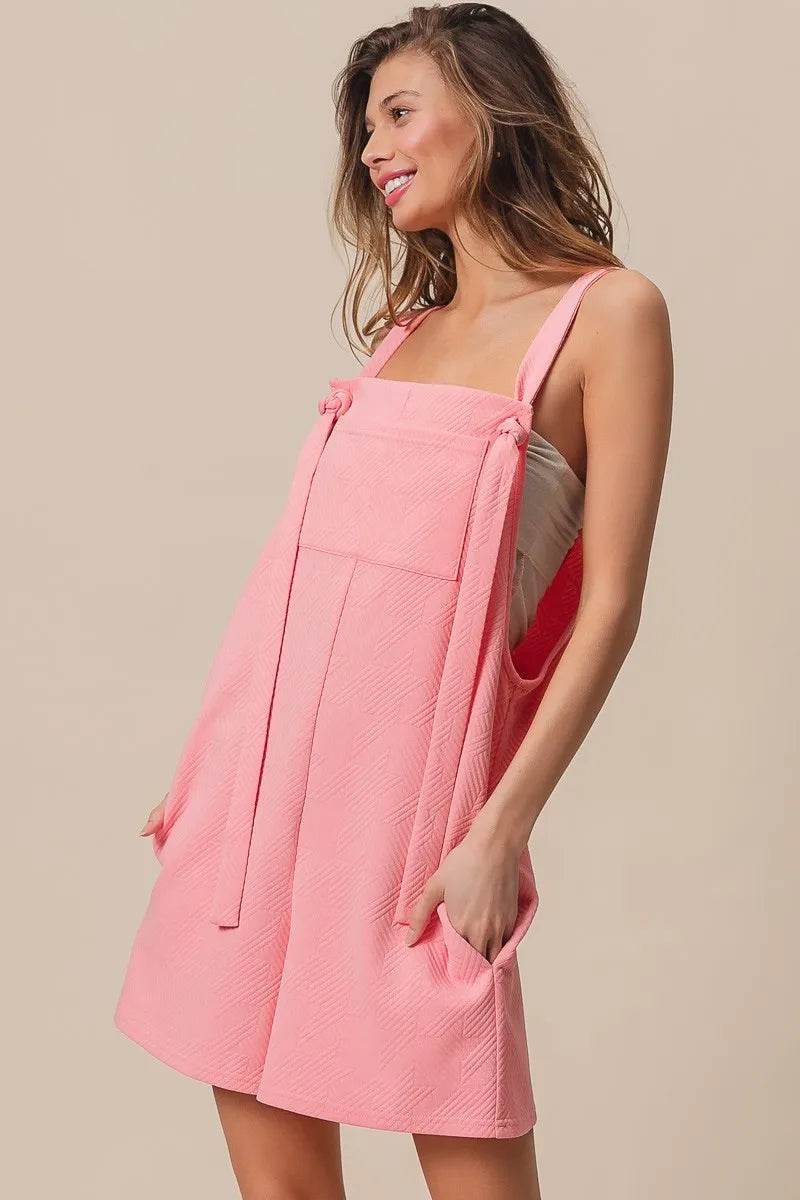 BiBi Texured Jacquard Romper with Side Pockets