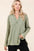 Mittoshop Mineral Wash Waffle Knit V-Neck Long Sleeve Top