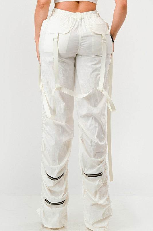 Ruched Utility Elegance Pants