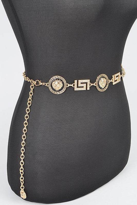 Plus Size Lion Emblem Iconic Chain Belt