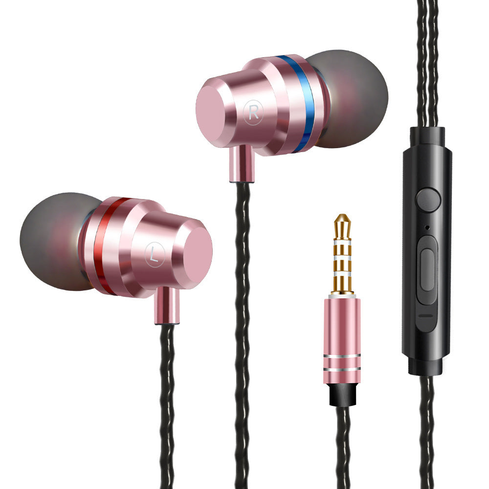Metal Headphones Heat Tone In-ear Mobile Phone Headphones
