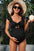 Ribbed Tie Knot Cutout Ruched Maternity Swimsuit