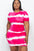 PLUS Size Stripe Tie-Dye Printed Midi Dress