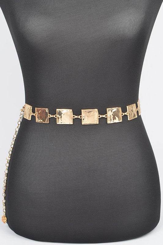 PLUS SIZE SQUARE PLATE ICONIC CHAIN BELT