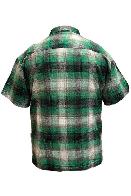 Mens Plaid Short Sleeve Flannel
