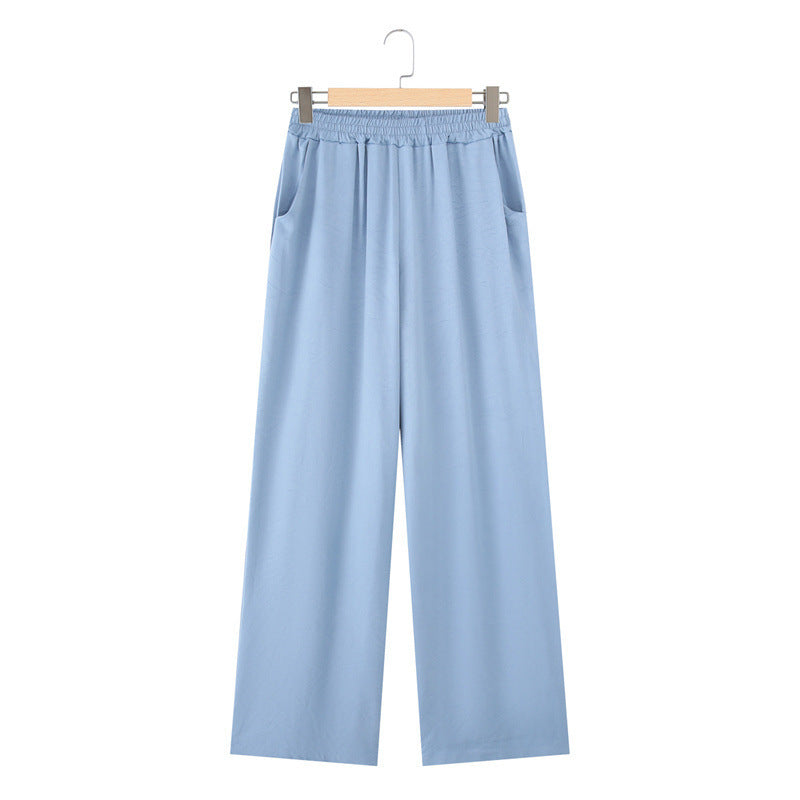 Long Sleeve Shirt Loose Wide Leg Pants Casual Two-piece Suit