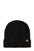 Solid Rib Beanie with Leather Tab