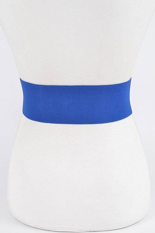 Crystal Logo Buckle Elastic Belt