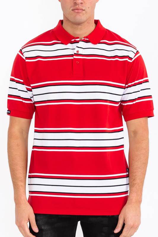 Old School Striped Pique Polo Shirt
