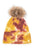 Tie Dyed Natural Natural Genuine Fur Pom Beanie