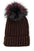 Mix Color Genuine Fur Pom Pom Beanie