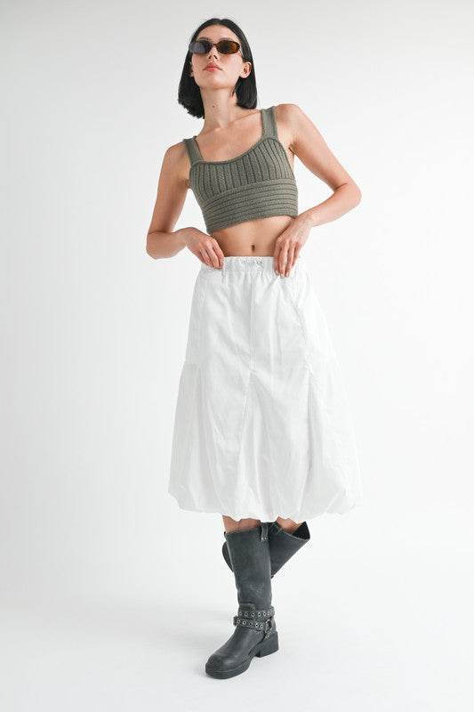 PARACHUTE BUBBLE MIDI SKIRT