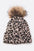 Genuine Fur Pom Soft Leopard Beanie