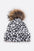 Genuine Fur Pom Soft Leopard Beanie