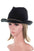 Crystal Bow Hatband Faux Wool Felt Fashion Hat