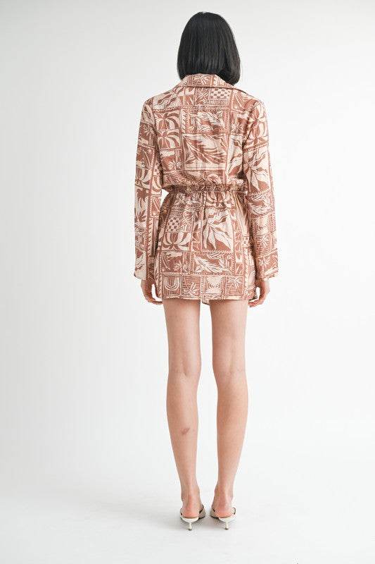 WRAPPED BUTTON UP MINI DRESS