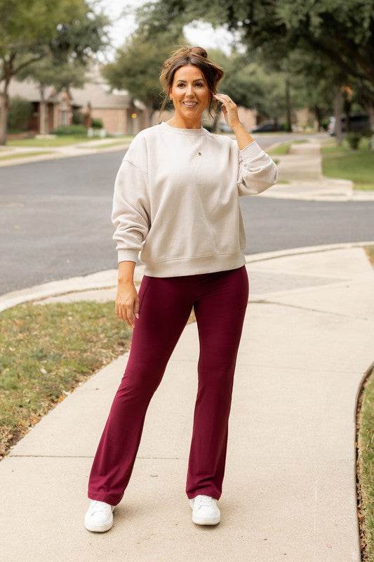The Maeve Maroon Bootcut Leggings Round 2