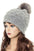 Cuffed Genuine Fur Pom Slouchy Beanie
