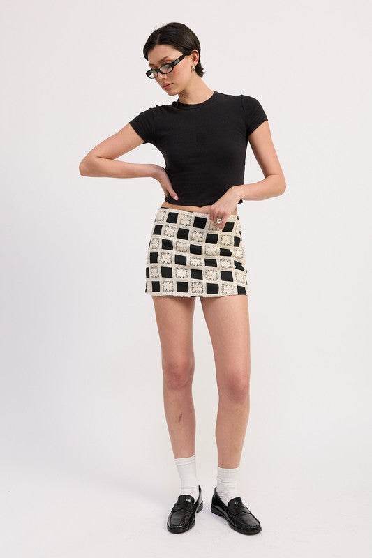 MINI JACQUARD SKIRT