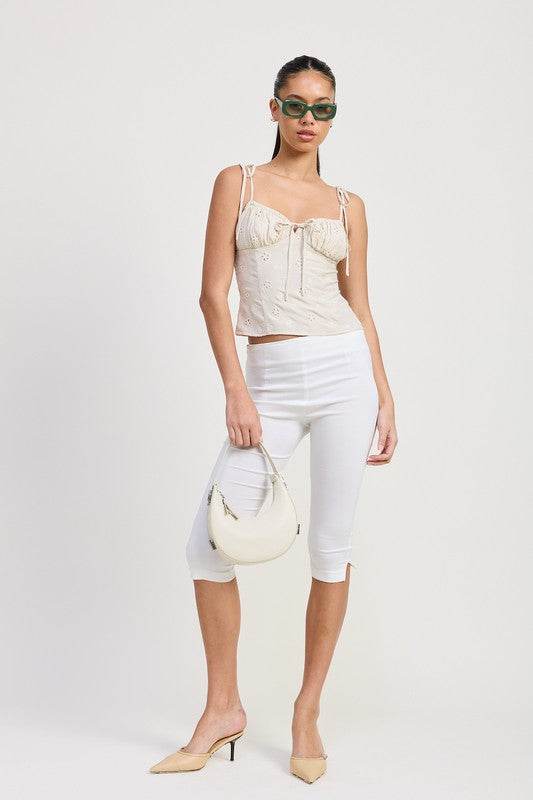 BUSTIER TOP WITH SHOULDER TIES