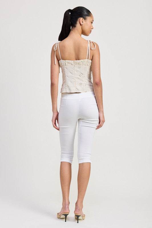 BUSTIER TOP WITH SHOULDER TIES