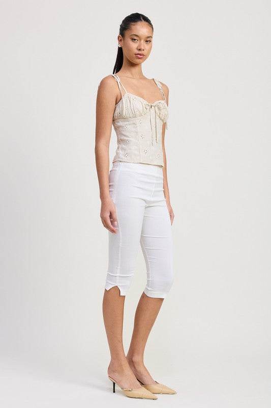 BUSTIER TOP WITH SHOULDER TIES