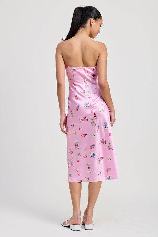 BIAS CUT TUBE MIDI DRESS