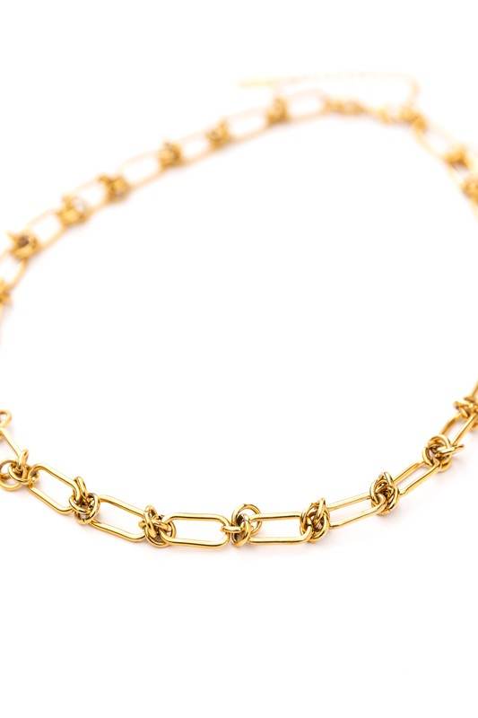 18K STAINLESS STEEL BARBED WIRE CHAIN NECKLACE