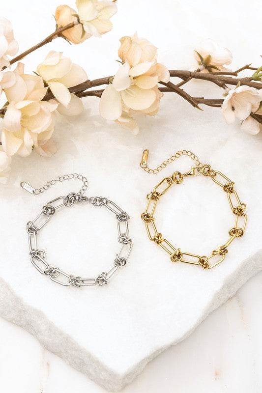 18K STAINLESS STEEL BARBED WIRE CHAIN BRACELET