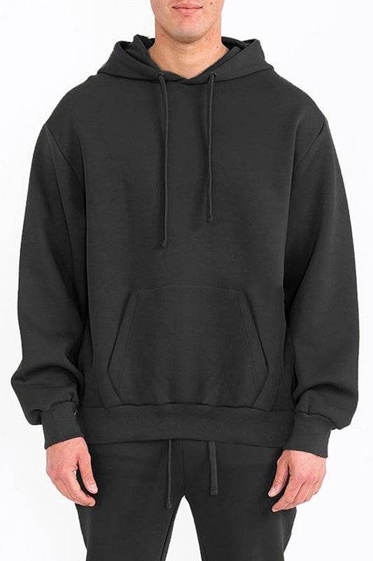 Mens Solid Tech  Fleece Hoodie