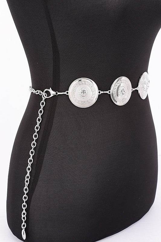Round Disk Shiny Fashion Chain Belt