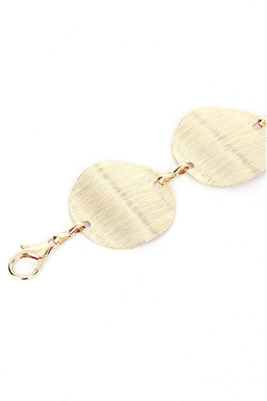 Satin Textured Disk Chain Belt