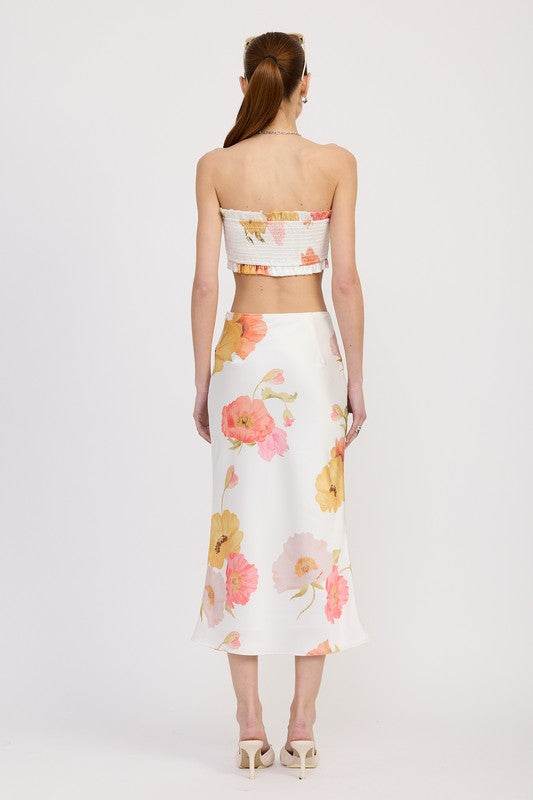 SMOCKED CROP TUBE TOP