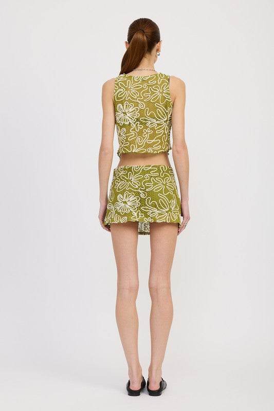 PRINTED SLEEVELESS KNIT VEST