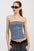 DENIM BUSTIER WITH BUCKLE