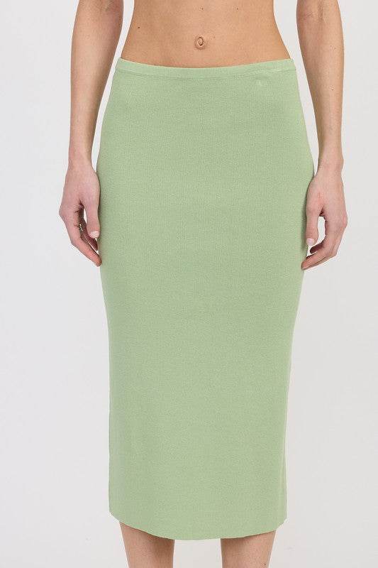 MID PENCIL SKIRT WITH SLIT