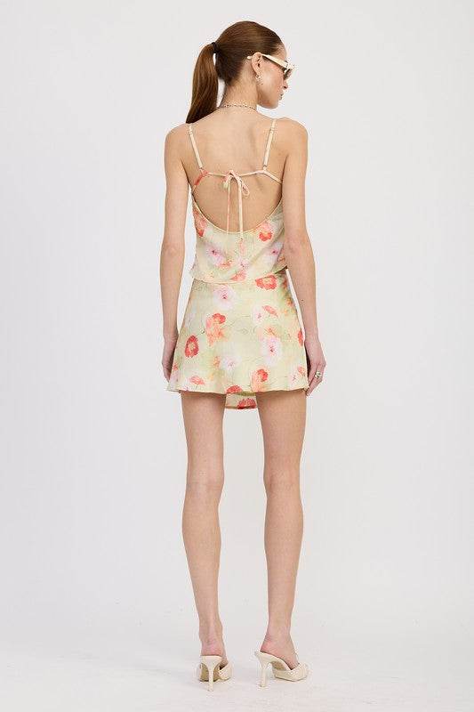 BIAS CUT MINI SATIN SKIRT