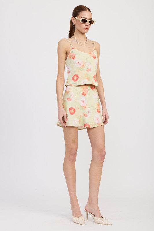 BIAS CUT MINI SATIN SKIRT