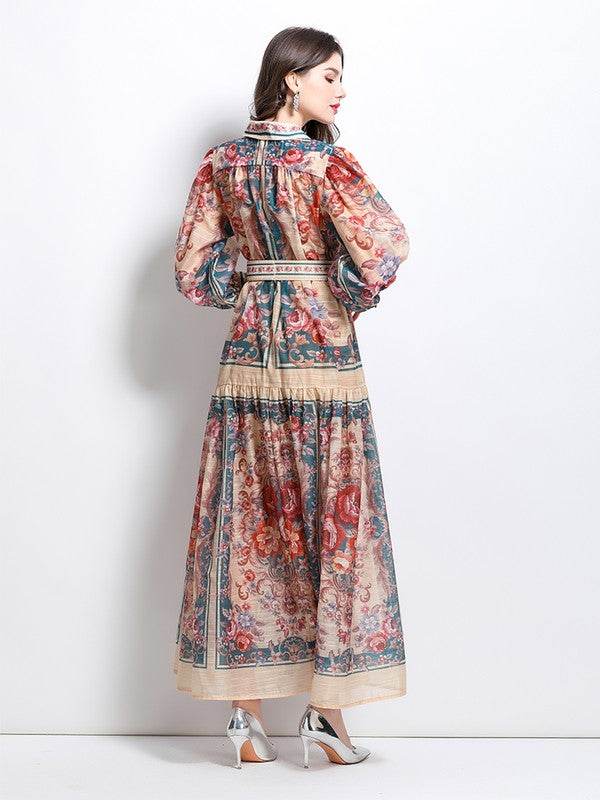 WOMEN FASHION CHIFFON MAXI DRESS